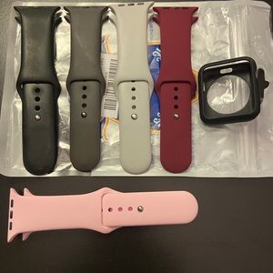 Apple Watch 42mm bands (5) and bumper case (1)